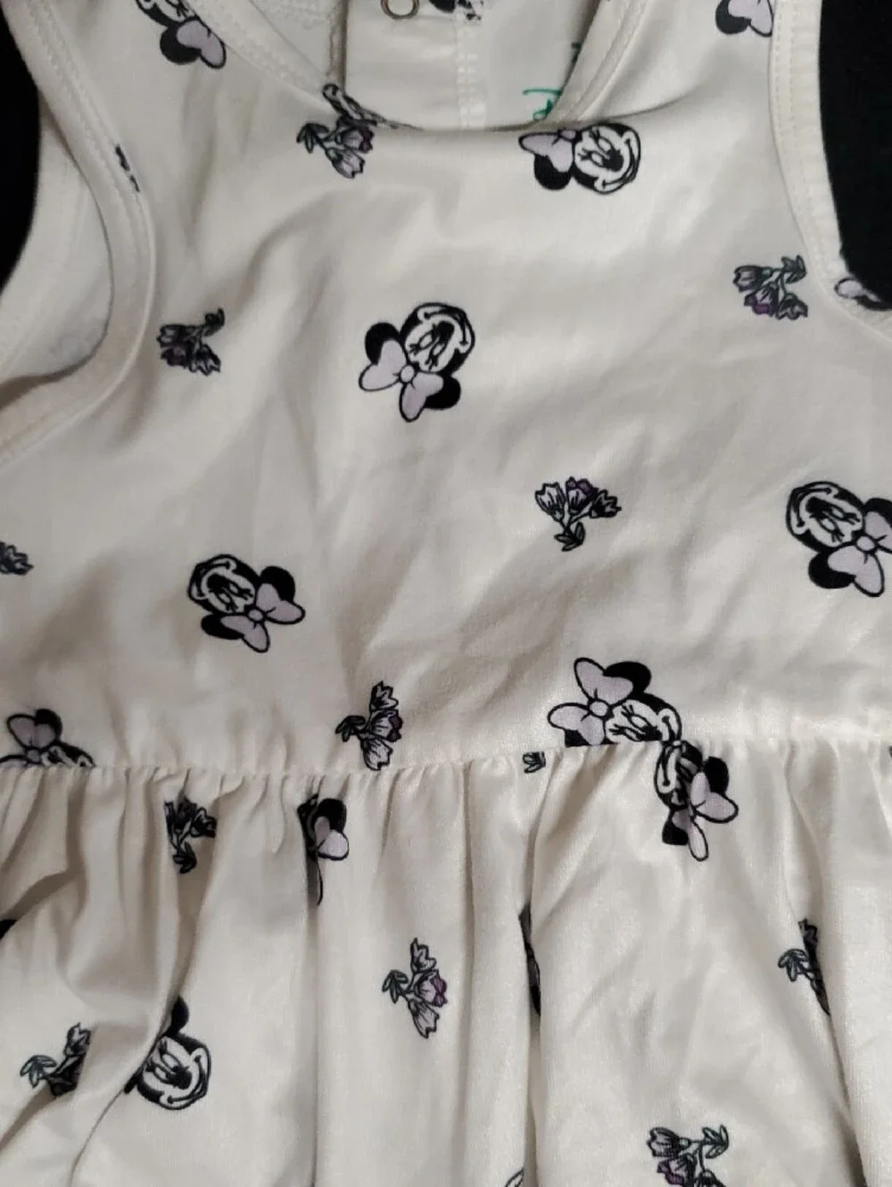 Two 9 Month Disney Minnie Mouse Lavender & White Dress Outfits